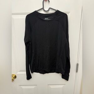 Quince Ultra Form Long Sleeve Black Top Size Medium Athleisure